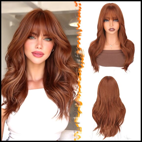 Layered Synthetic Wig with Bangs Thick Wavy Hair Daily Party Halloween main image 6
